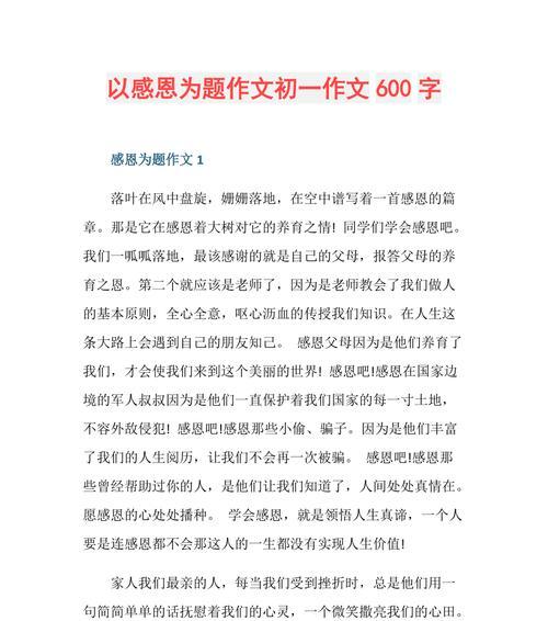 感恩的力量（一位孝顺儿子的故事）