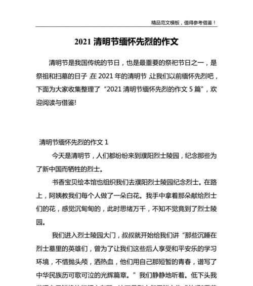 清明祭英魂，少年心怀志