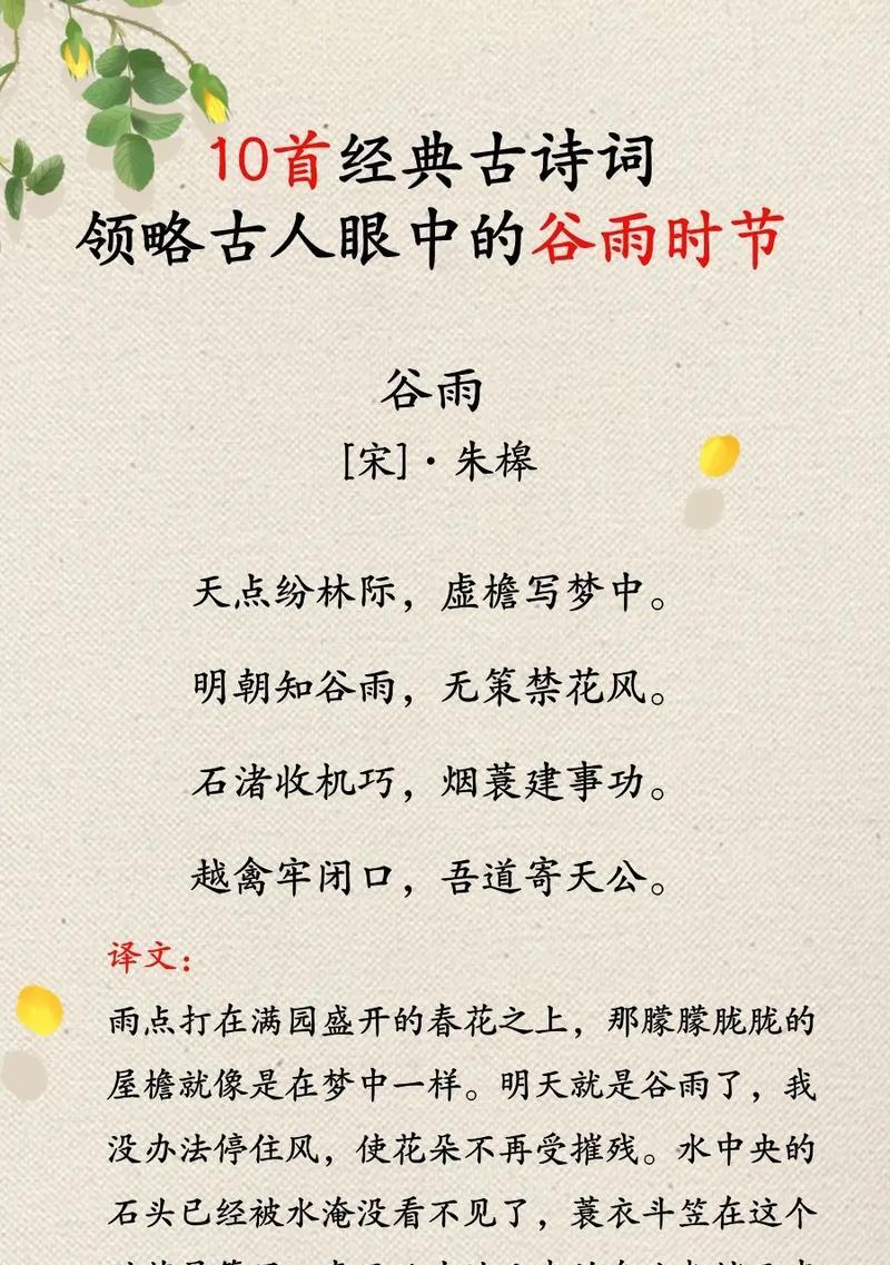 谷雨春深，花事已休