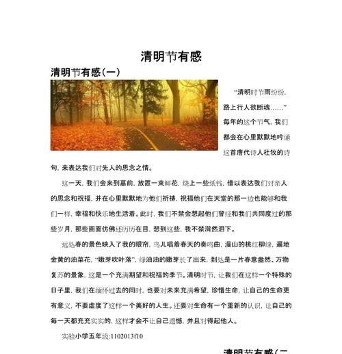 以听完清明讲座的感想作文为话题的作文怎么写（《清明祭扫，缅怀先烈——小学生的心灵洗礼》）
