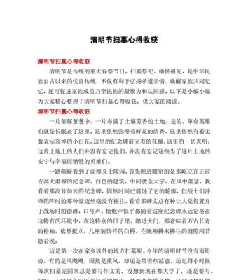 对清明节的了解怎么写（《墨香清明：细雨润心，古韵长存》）